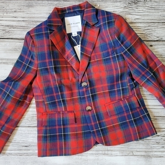 Janie and Jack Plaid Christmas Blazer 5T NWT - Picture 1 of 4